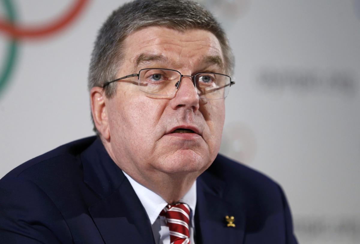 FILE PHOTO: International Olympic Committee President Thomas Bach attends a news conference in Lausanne, Switzerland, June 3, 2016. Reuters/Denis Balibouse