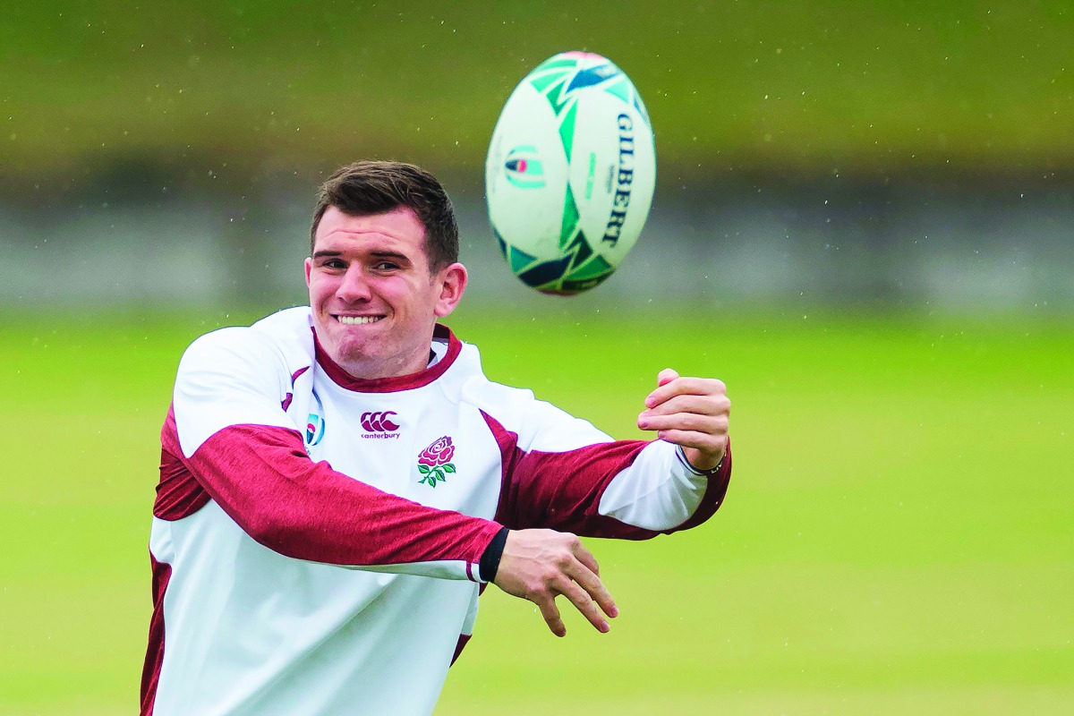 England's scrum-half Ben Spencer attends a training session at the Fuchu Asahi Football Park on October 29, 2019, during the Japan 2019 Rugby World Cup. AFP / Odd Andersen
