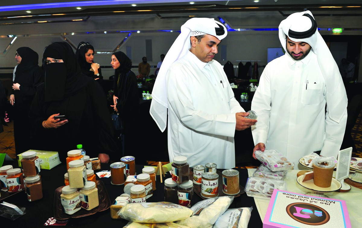 Mohammed Al Bader (left), IT Director, Al Meera Consumer Goods Co, at the launch event of Al Meera’s ‘Supporting Qatari Entrepreneurs’, held at the Katara in Doha yesterday. Pic: Salim Matramkot/
The Peninsula