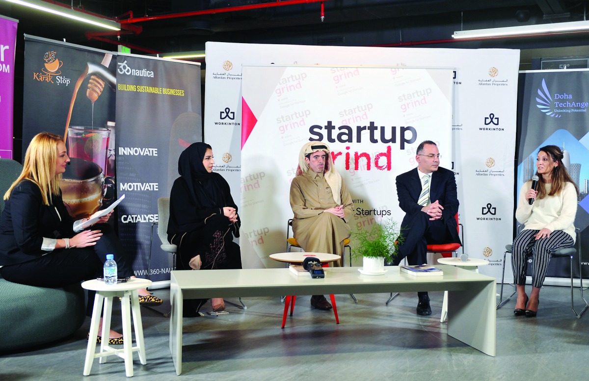 FROM LEFT: Innovation Consultant Agata Braja, Duha Al Buhendi, Manager at the Digital Incubation Centre, Majed Al Khulaifi, Head of Incubation at Qatar Business Incubation Centre, Mohammed Zebian, Programme Manager for Accelerators at Qatar Science and Te