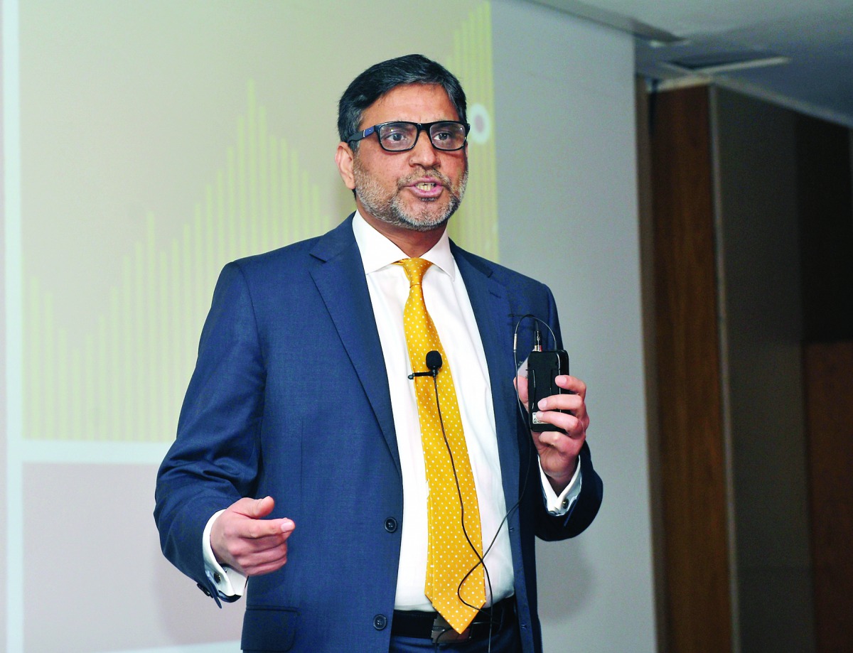 Sajid Khan, Partner at PwC, speaking during a tax seminar organised by PwC at the W Doha Hotel in Doha recently. Pic: Abdul Basit/ The Peninsula