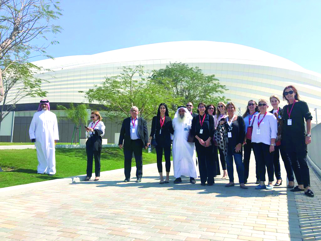 The members of NAWIC Qatar during the site visit of Al Janoub Stadium in Al Wakra. 