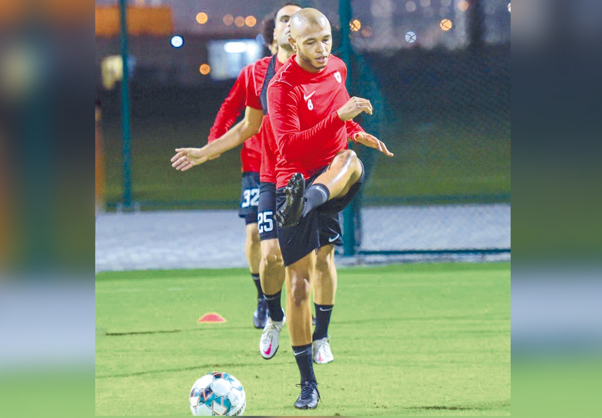 Al Rayyan's Yacine Brahimi during a practice session following his return to action.