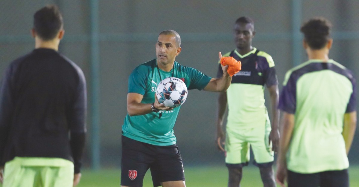 Al Duhail coach Sabri Lamouchi during a training session.