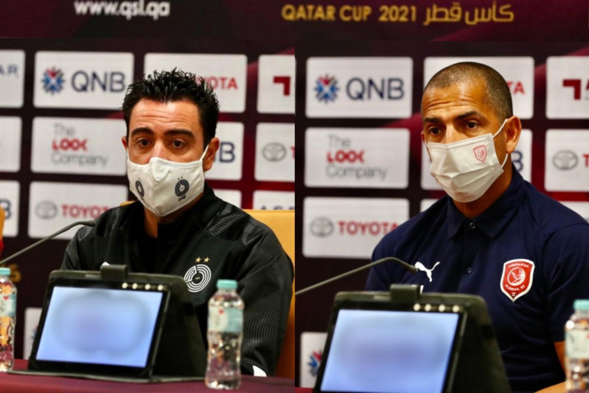 LEFT: Al Sadd's coach, Xavi Hernandez; RIGHT: Al Duhail's coach, Sabri Lamouchi