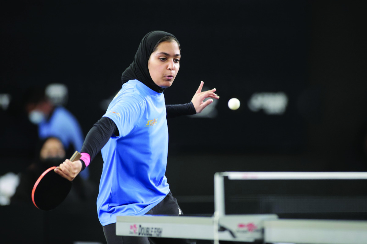 Qatar's Maha Ali in action against Iran's Melika Karami on the opening day of the WTT Star Contender started at the Lusail Sports Arena.