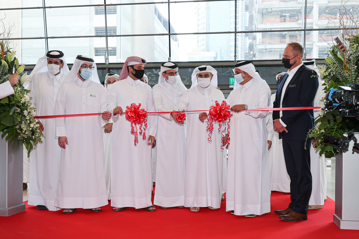 H E Ali bin Ahmed Al Kuwari, Minister of Commerce and Industry and Acting Minister of Finance inaugurating the ninth edition of Cityscape Qatar 2021 held at the Doha Exhibition and Convention Center (DECC), yesterday. 