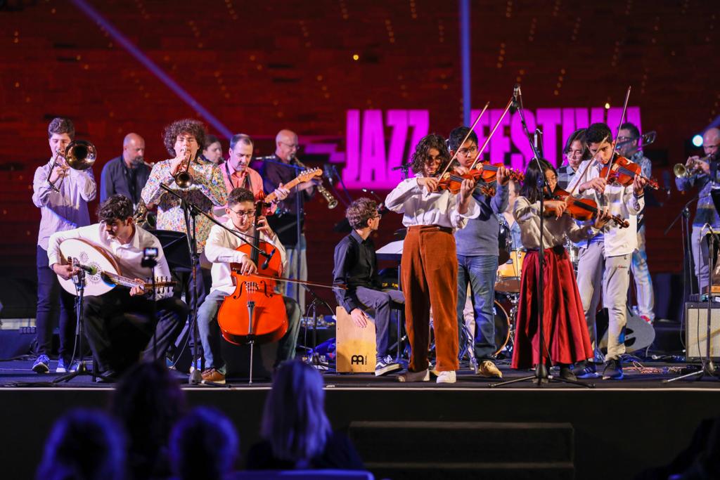 A musical performance by Orchestre National de Jazz and Qatar Music Academy at 7th Katara European Jazz Festival, yesterday.