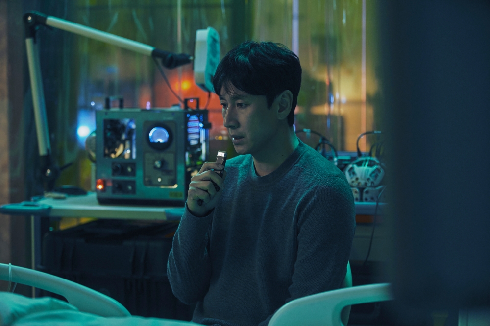 A still image from video shows Lee Sun-kyun in a scene of 