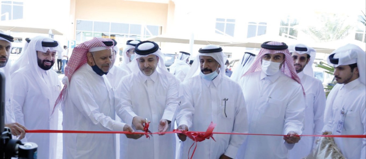 Minister of Municipality H E Dr. Eng. Abdullah bin Abdulaziz bin Turki Al Subaei inaugurating  Al Mazroua Yard, which will sell local produce, in Umm Salal Central Market, yesterday.