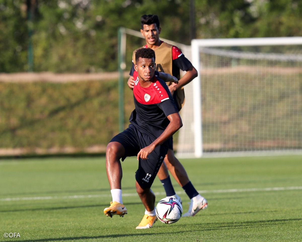 Omani players in action during a training session yesterday. Pic: OmanFA