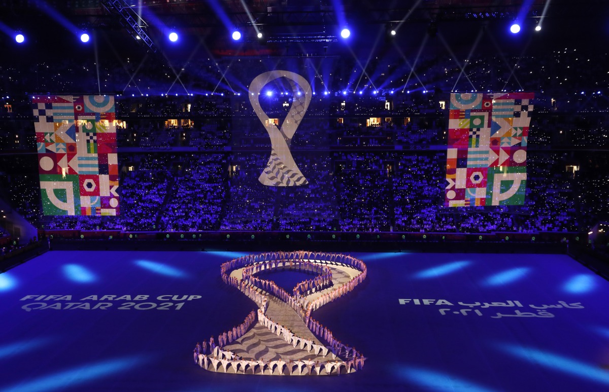 A general view during the opening ceremony of FIFA Arab Cup Qatar 2021 at Al Bayt Stadium on November 30.