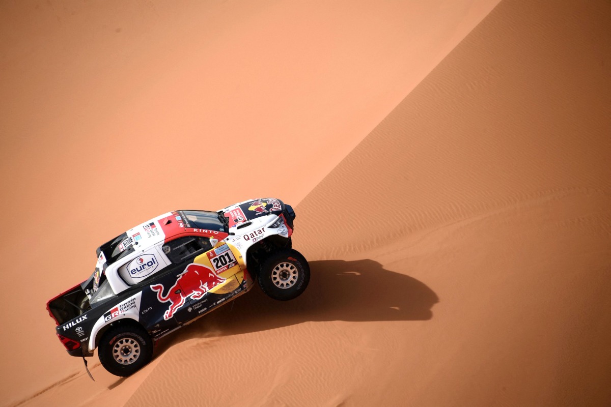 Qatar's Nasser Saleh Al Attiyah drives during yesterday's stage.