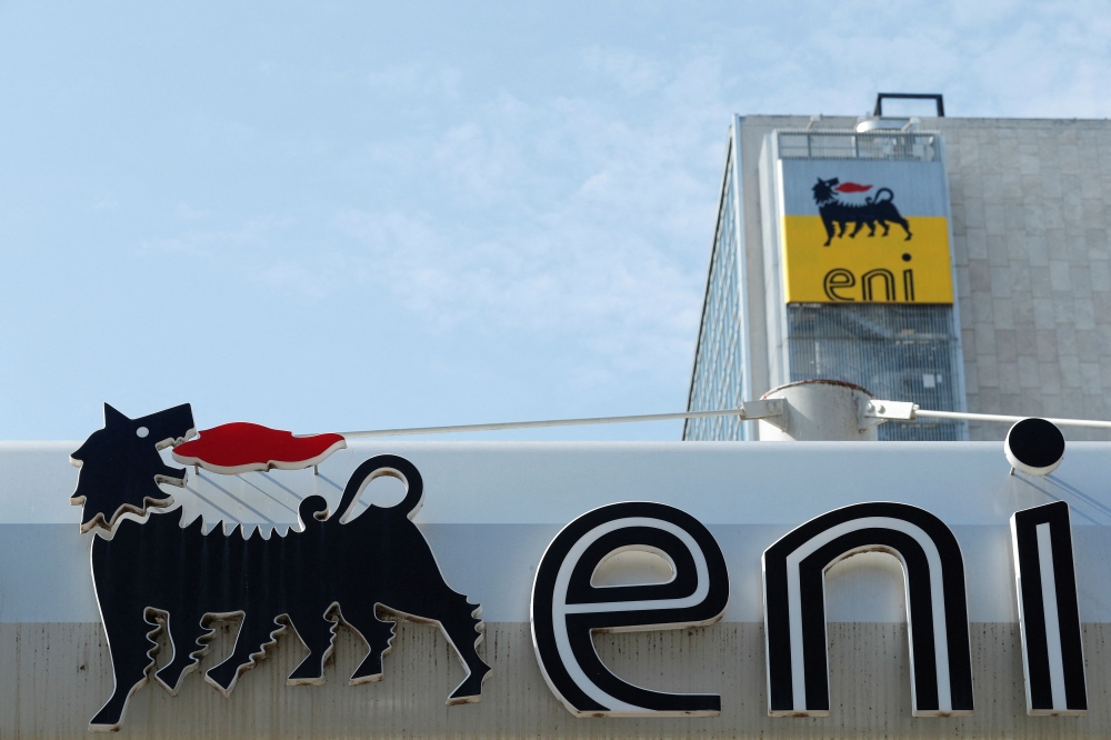 FILE PHOTO: The logo of Italian energy company Eni is seen at a gas station in Rome, Italy September 30, 2018. REUTERS/Alessandro Bianchi