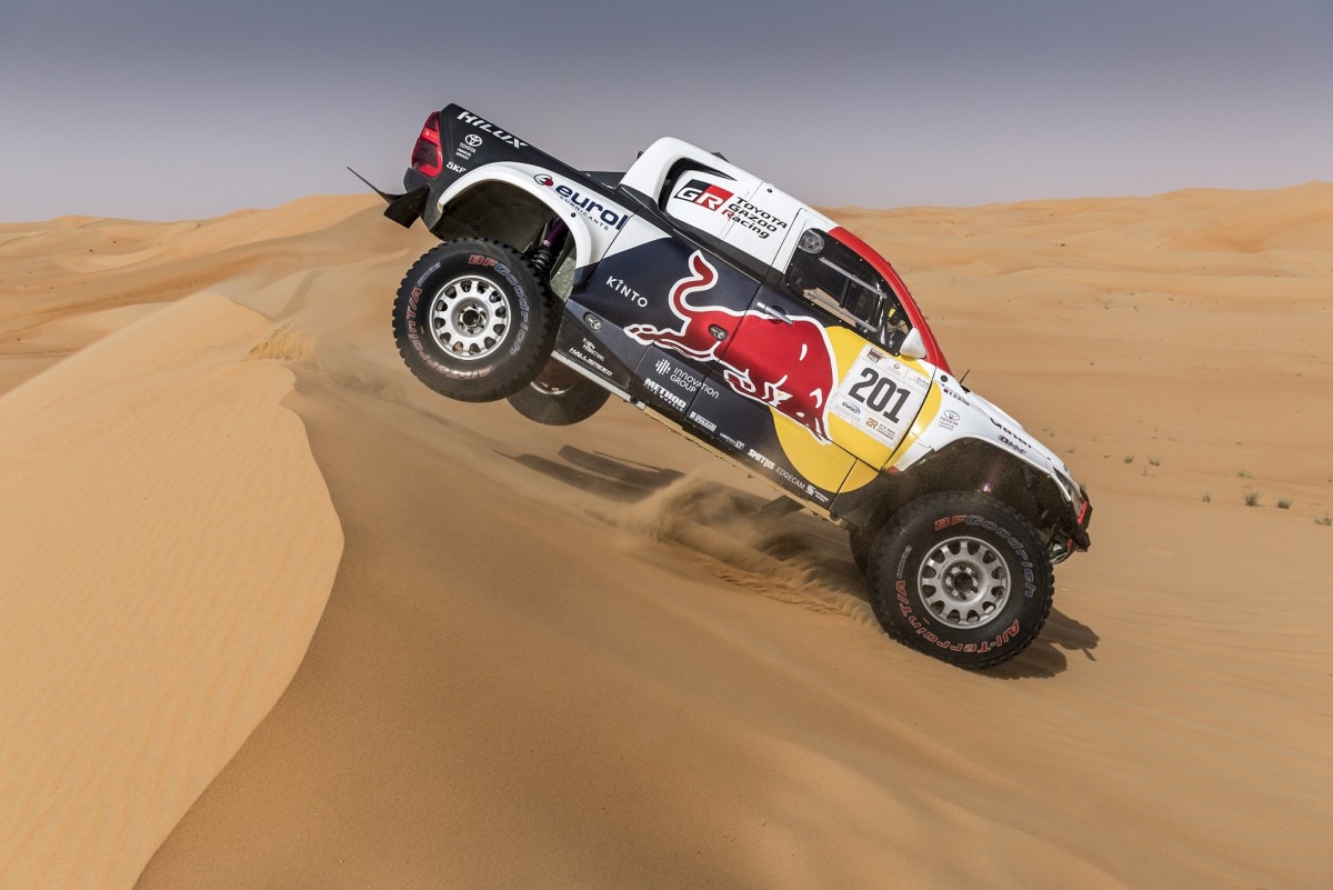 Qatar's Nasser Al Attiyah in action during the third stage of the Abu Dhabi Desert Challenge.