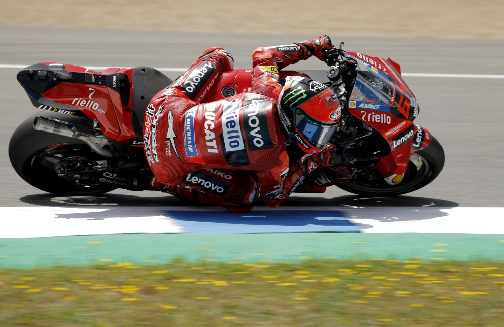 May 1, 2022 Ducati Lenovo's Francesco Bagnaia in action during the race REUTERS/Jon Nazca