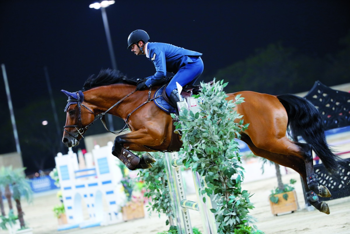 Hamad Nasser Al Qadi guides Andreas SPB Z over a fence.