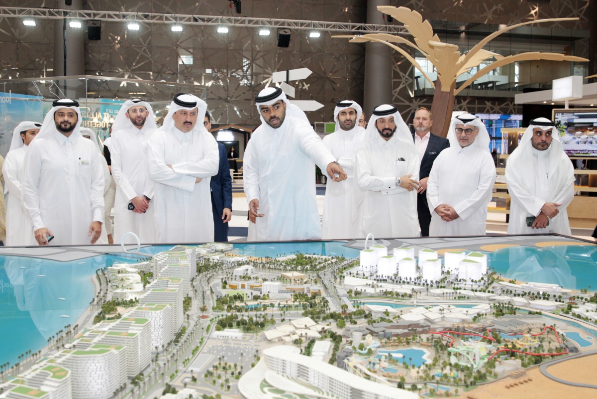 Undersecretary of the Ministry of Commerce and Industry H E Sultan bin Rashid Al Khater during his tour of the pavilions at Cityscape Qatar 2022, which opened at the Doha Exhibition and Convention Center, yesterday. PIC: Salim Matramkot/The Peninsula