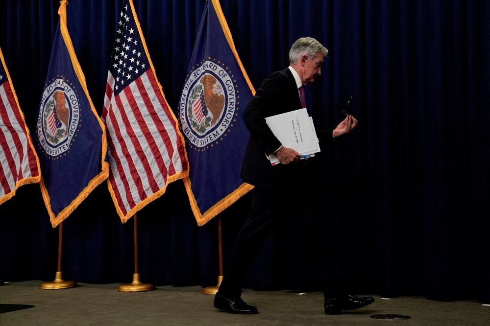 Federal Reserve Board Chair Jerome Powell after a news conference following a two-day meeting of the Federal Open Market Committee in Washington, US, July 27, 2022. (REUTERS/Elizabeth Frantz)