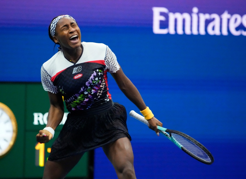  Coco Gauff of the USA after beating Shuai Zhang of China at USTA Billie Jean King National Tennis Center. Robert Deutsch-USA TODAY Sports