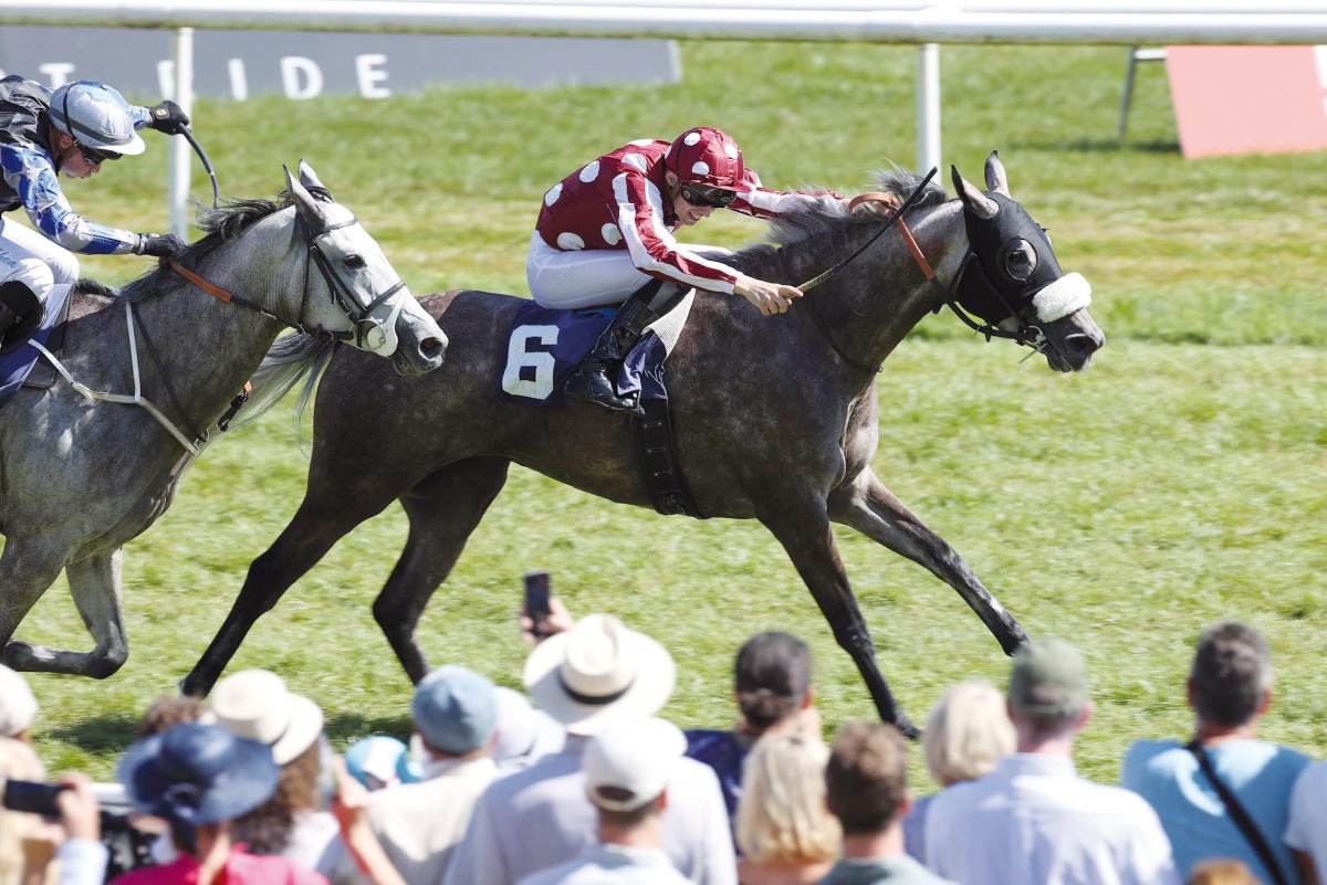 Olivier d’Andigne guides Queenshala towards the finish line.