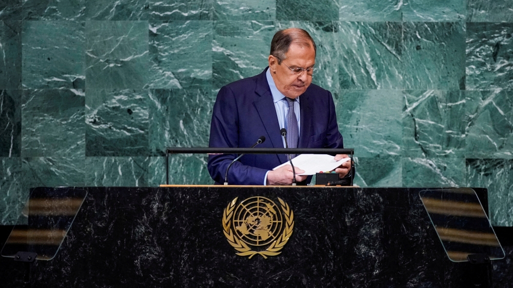 Russia's Foreign Minister Sergei Lavrov attends the 77th Session of the United Nations General Assembly at UN Headquarters in New York City on September 24, 2022.  REUTERS/Eduardo Munoz/File Photo