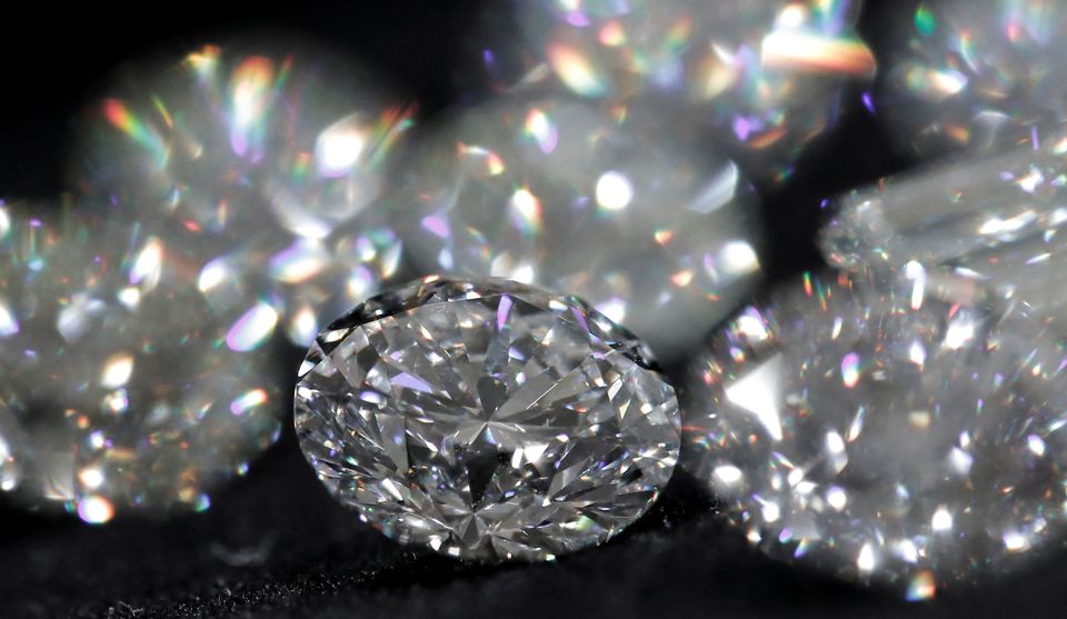 Diamonds are pictured during an official presentation by diamond producer Alrosa in Moscow on February 13, 2019.  File Photo/ Reuters
