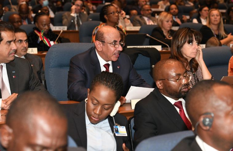 Minister of Transport, H E Jassim Saif Ahmed Al-Sulaiti at the first session of the 41st Session of the International Civil Aviation Organization (ICAO) Assembly in Montreal, Canada.