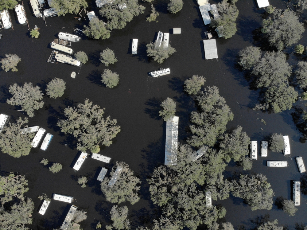 A flooded trailer park is seen after Hurricane Ian caused widespread destruction in Arcadia, Florida, U.S., October 4, 2022. REUTERS/Marco Bello/File Photo