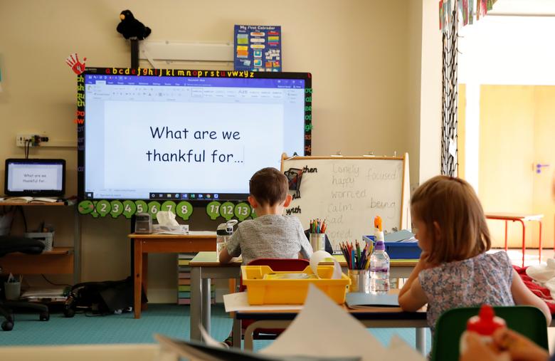 Children during a class at Heath Mount School at Watton-at-Stone, Britain, on June 2, 2020. File Photo / Reuters

