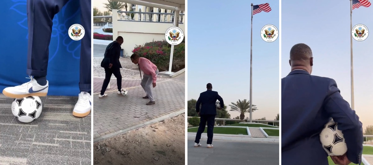 A screengrab of the video shared by the US Embassy in Qatar on Twitter