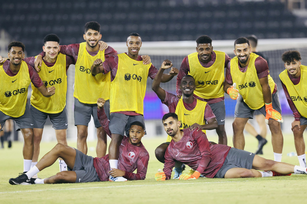 Qatar players during a training session in Doha, in this October 2, 2022 file photo.