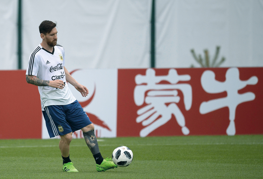 Argentina's Lionel Messi in action during a training session, in this file photo. AFP