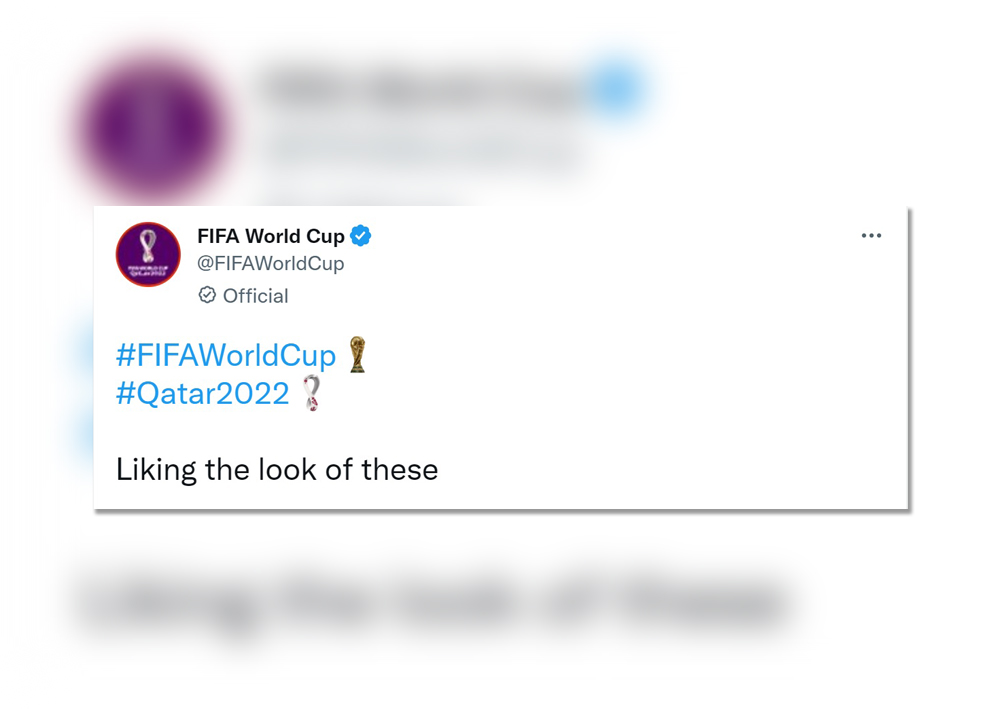 A screengrab of FIFA World Cup's tweet on its official Twitter account