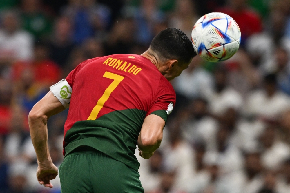 Portugal's Cristiano Ronaldo during the World Cup Qatar Group H football match between Portugal and Uruguay at the Lusail Stadium on November 28, 2022. (AFP/Pablo Porciuncula)