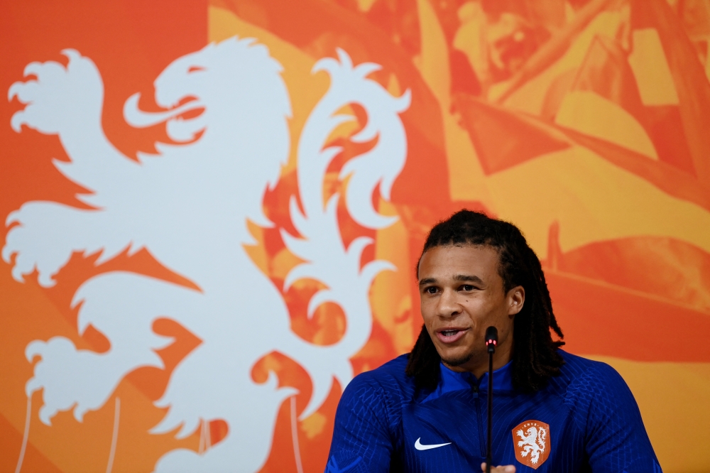 Netherlands' Nathan Ake during a FIFA World Cup Qatar 2022 press conference at the Qatar University Training Site 6, Doha, Qatar, on December 6, 2022.  Reuters