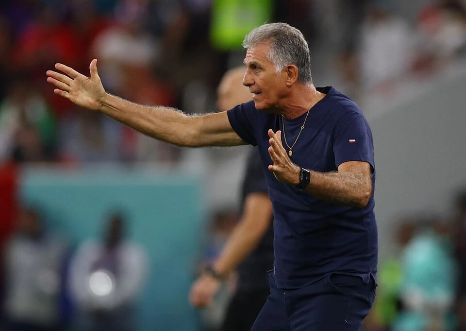 Iran coach Carlos Queiroz reacts on the sidelines during the FIFA World Cup Qatar 2022 Group B match against the United States at the Al Thumama Stadium, Doha, Qatar, on November 29, 2022.  REUTERS/Kai Pfaffenbach
