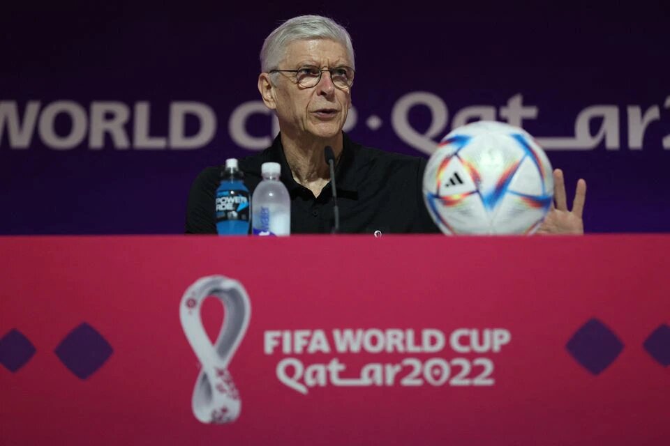 FIFA Chief of Global Football Development Arsene Wenger during a FIFA World Cup Qatar 2022 Technical Study Group press conference at the Main Media Center, Doha, Qatar, on November 19, 2022.  File Photo / Reuters