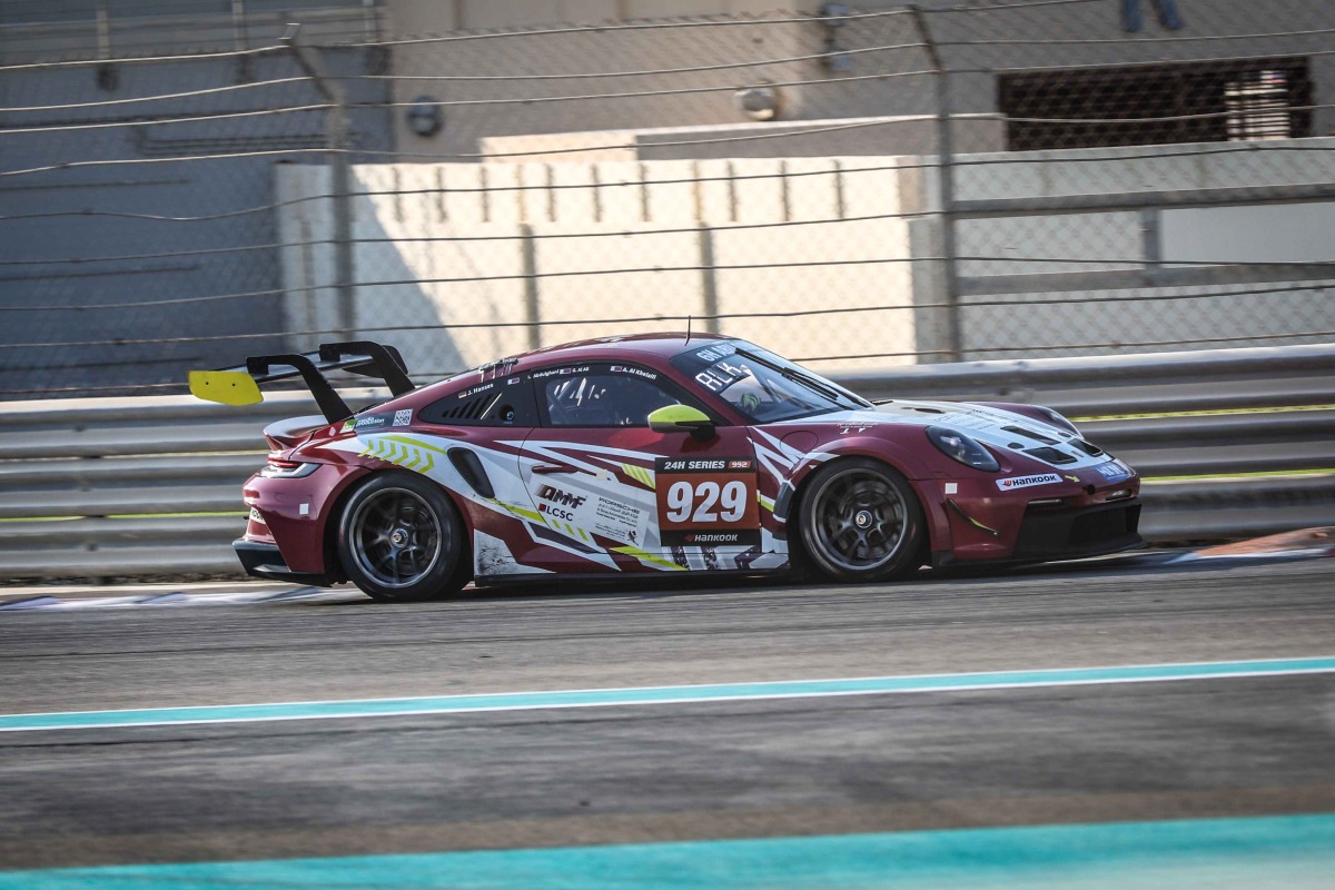 QMMF by HRT Thuraya team in action during Friday's practice at the Yas Marina Circuit in Abu Dhabi.