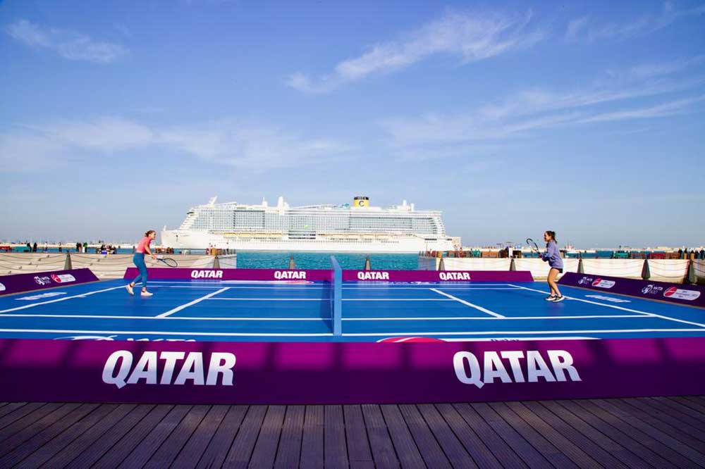 Players taking part at Qatar TotalEnergies Open amused fans at Mina District.