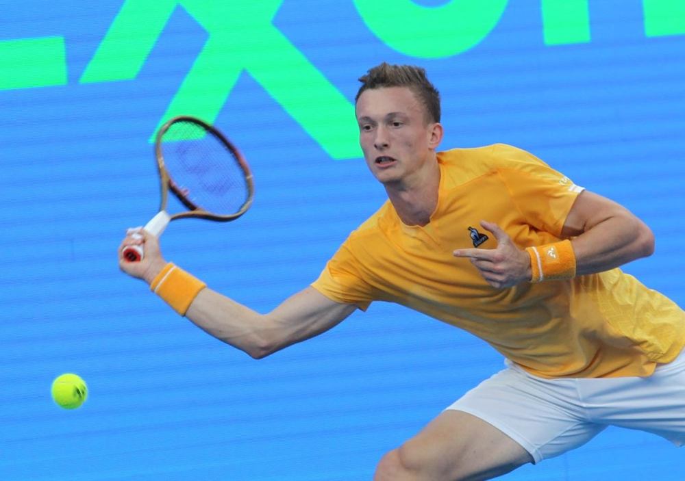 Jiri Lehecka in action against Andrey Rublev during their quarter-final match yesterday. Pictures: Salim Matramkot