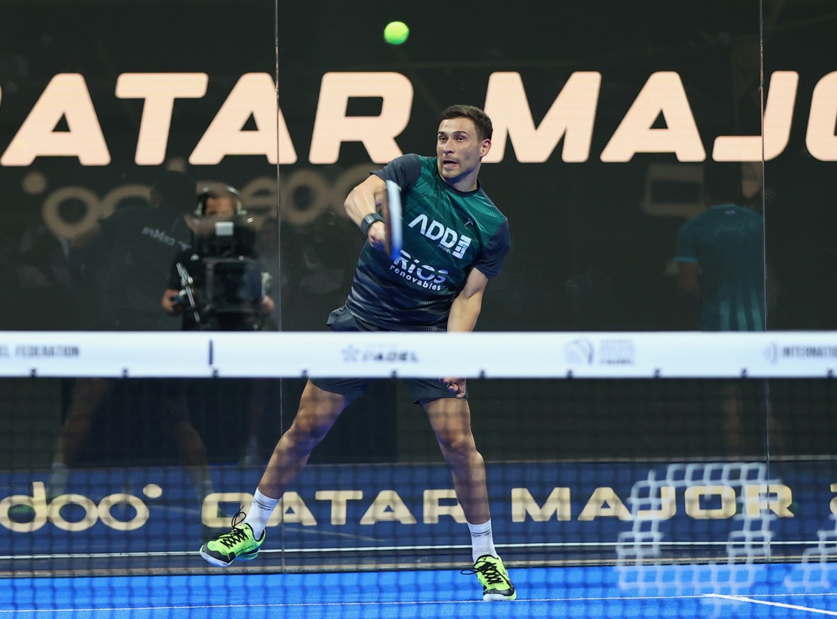 Brazil's Lucas Campagnolo in action during the Round of 64 match against Marc Quilez and Toni Bueno. Campagnolo and Argentinian Maximiliano Sanchez Aguero won 6-2, 5-7, 7-6(6).