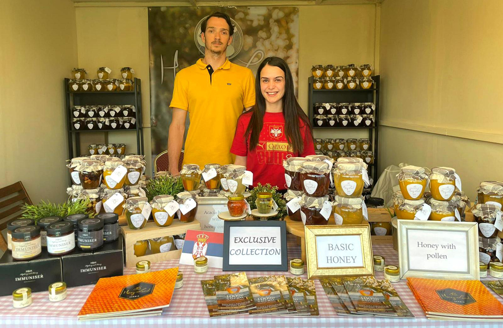 Ilija Ibovic and Mina Ibovic from Honey-Land are among the over 160 exhibitors at the festival. 