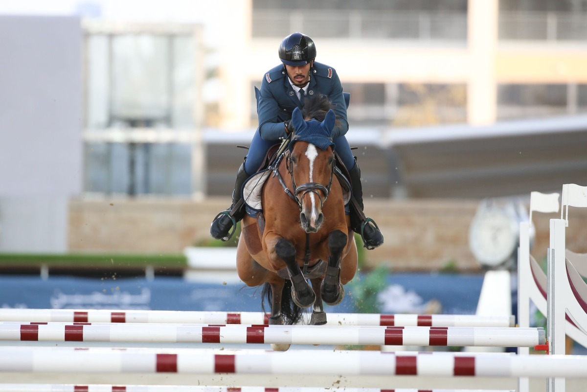 Qatari rider Ghanim Nasser Al Qadi astride Quick Step during the Small Tour round.