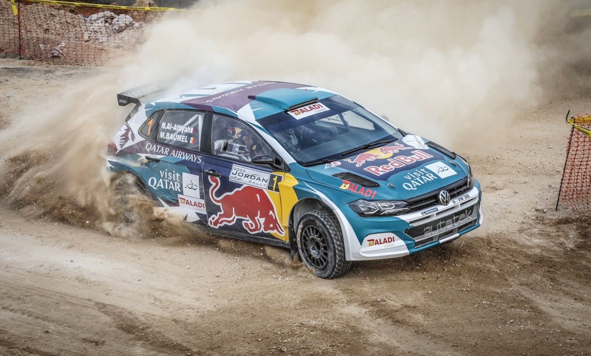 Qatar's Nasser Saleh Al Attiyah drives during yesterday's opening stage. Pictures: MMS Racing