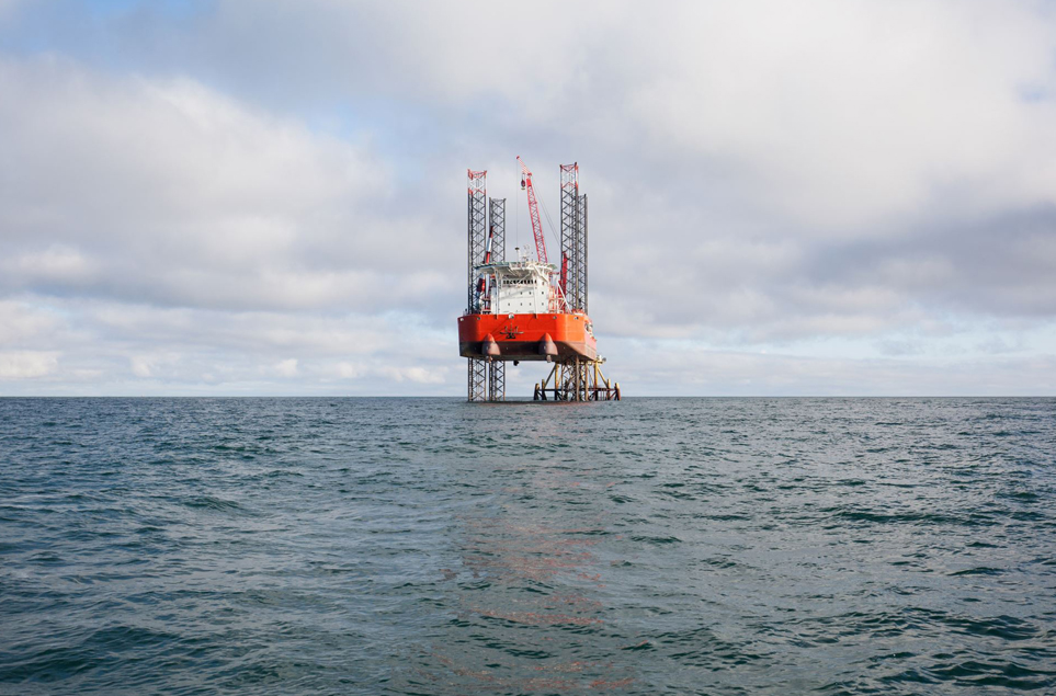 An offshore oil platform on the Saudi Arabia coast.