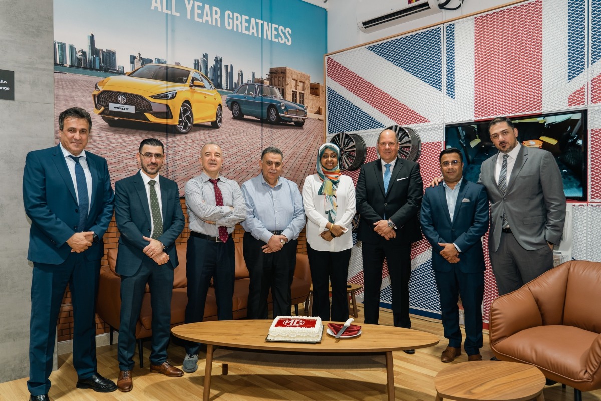 Auto Class Cars General Manager Frank Zauner (third right) along with other officials during the opening of the new MG service centre in Al Wukair.