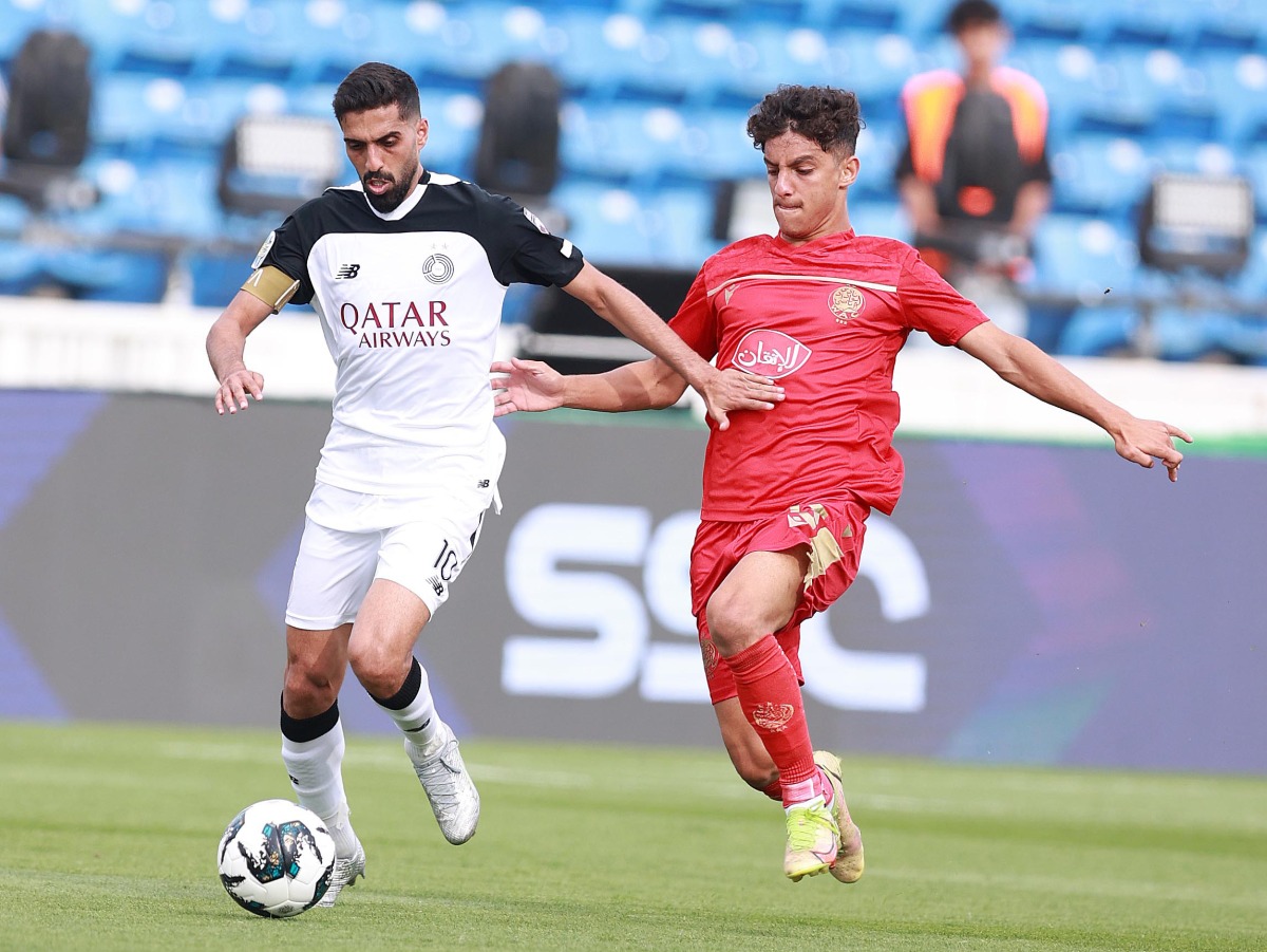 Hassan Al-Haydos, the captain of Al-Sadd, during a match against Wydad of Morocco