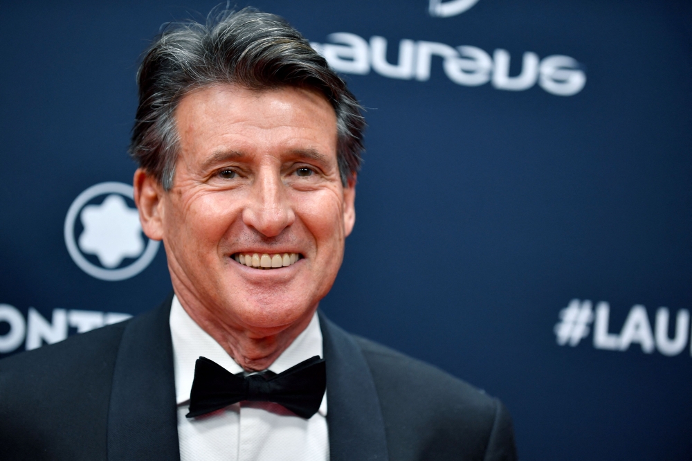 (Files) World Athletics chief Sebastian Coe poses on the red carpet prior to the 2023 Laureus World Sports Awards ceremony in Paris on May 8, 2023. (Photo by Julien De Rosa / AFP)