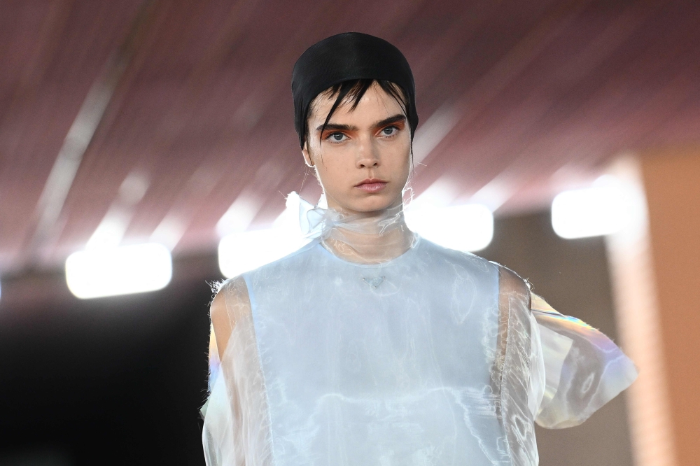 A model walks the runway of Prada fashion show during the Milan Fashion Week Womenswear Spring/Summer 2024 on September 21, 2023 in Milan. (Photo by Marco Bertorello / AFP)